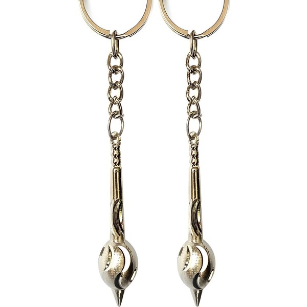 Bro Mart Silver Hanuman Ji Gada Keychain for Car and