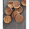 Pack of 10 Flat Real Olive Wood Buttons 2 Holes