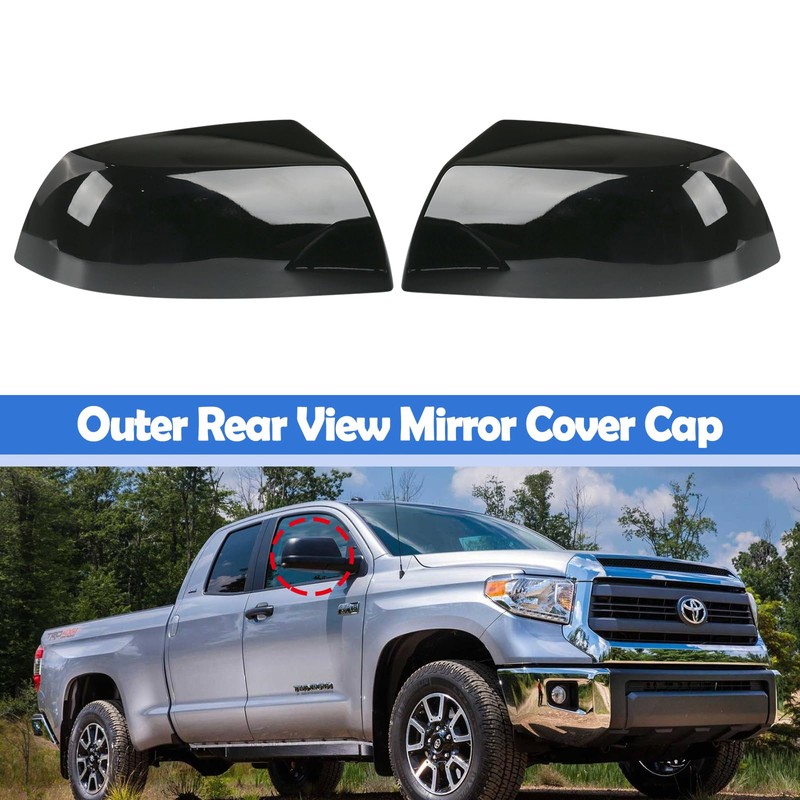 Osompar Glossy Black Outer Rear View Mirror Cover Cap Front