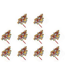 HOMEBT 2M Pieces Dance Ribbons Streamers Rhythmic Gymnastics Ribbon Wands for Kids Artistic Dancing, Baton Twirling Colourful 10 Pieces