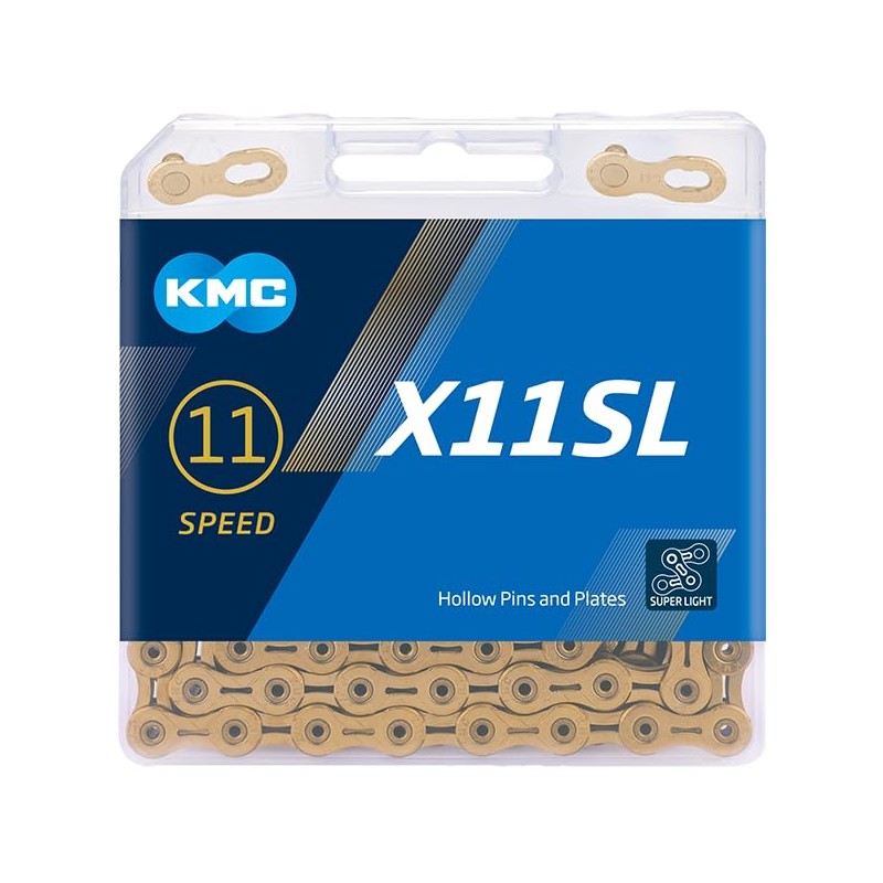 KMC X11SL Waxed 11 Speed Chain, Ti-N Gold, 118 Link