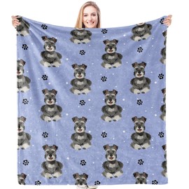 HIWX Schnauzer Blanket, Schnauzer Gifts for Women, Dog Mom Throw Blanket for Home Living Room Bedroom Couch Bed Decor, Dog Mom Lovers Owners Gifts for Women, 50x60 Inches