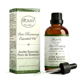 Biomix Aceite Esencial de Romero 100% Puro y Natural, Grado Cosmético y de Aromaterapia, Aceite de Romero para Cabello, Cuero Cabelludo, Masaje y Difu