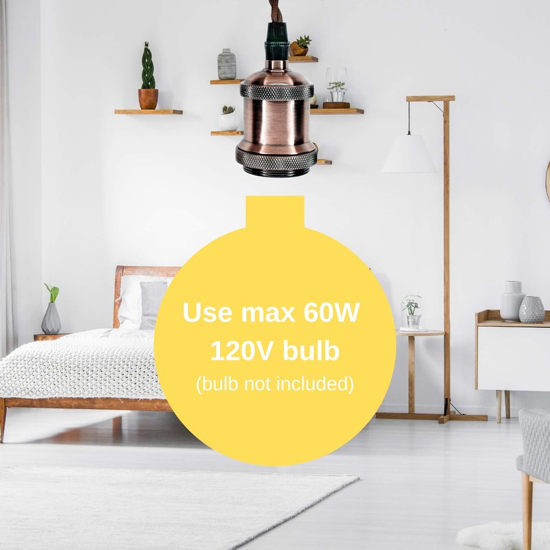 Atron Pendant Light Cord Kit 15'(4.57m) Flexible Twisted Fabric Cord-