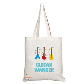 Coralgraph Inc TB706 Guitar Wanker Novelty Present Gift Printed Eco-Friendly Stylish Long Handled Tote Shoulder Bag