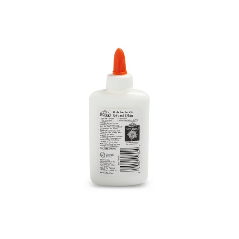 Elmer's Pegamento Escolar Líquido Blanco Lavable 4 oz (12 Unidades)