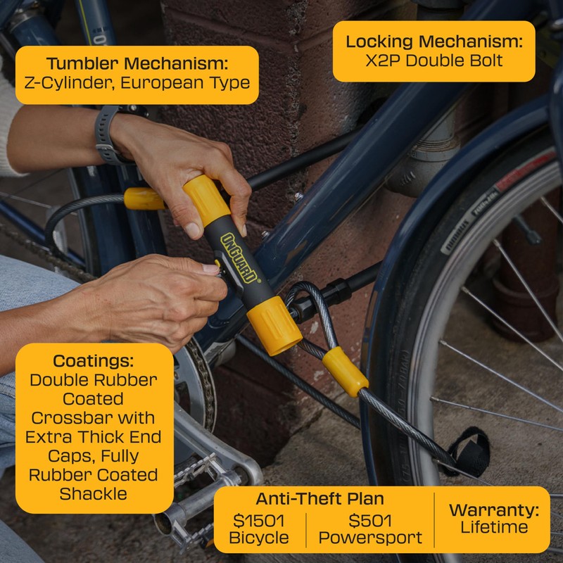 OnGuard Bulldog LS U-Lock – 13 mm Hardened Steel Shackle
