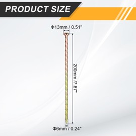 uxcell 5Pcs Fence Deck Nails, 7-7/8 Inch Carbon Steel Spiral Deck Nail Spiral Shank Spikes for House Floor Repairing Wall Woodworking, Color Zinc