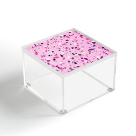 Society6 Emanuela Carratoni Pink Terrazzo Style Acrylic Box, 4" x 4" x 2.5"