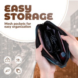 ROCKBROS Multifunctional Cycling Organizer Zippered Unisex Waist Pack for Phone, Cards, Keys & Coins, Compact Bike Riding Essentials Pouch with Multi-Compartment Storage