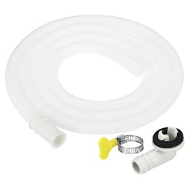 PATIKIL 6.5ft Air Conditioner Drain Kit, Universal Drain Connector AC Drain Hose with Clamp for Mini-Split Window AC Unit Faucet, White