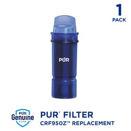 PUR Water Pitcher & Dispenser Replacement Filter 1-Pack, Genuine PUR Filter, 3-in-1 Powerful Filtration for More Chemical & Physical Substance Reduction, Blue (CRF950Z1)