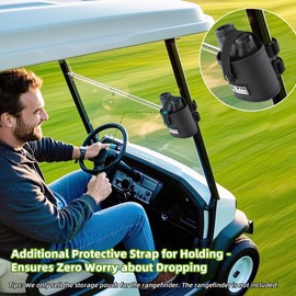 Roykaw Golf Rangefinder Pouch Mount for Golf Cart, Laser Rangefinder Pouch Holder, Golf Push Cart Rangefinder Holder, No Drilling Required, Fit for All Golf Carts, Firmly & Suitable Small Items