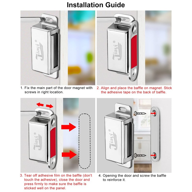 Magnetic Door Catch Jiayi 4 Pack Cabinet Door Magnets Cabinet