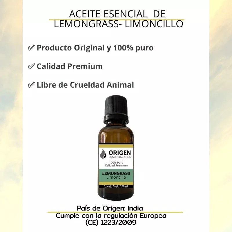 Ayurdeva's Aceite Esencial De Lemongrass 100% Puro Y Original 10ml