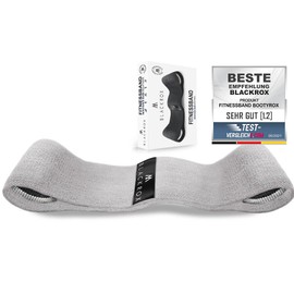 BLACKROX Bootyrox Fitness Band Comparison Winner Fabric Cotton Resistance Band Wide Pull-Up Legs Loop Arms Yoga Pilates Butt Test Exercises Resistance Bands Non-Slip Gymnastics Band (Grey - Medium)