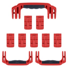 Pelican 1650 Replacement Handle & Latch Set by ColorCase - Red Handles & Double Throw Latches