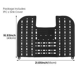 PUXING Bathroom Sink Cover for Counter Space Bathroom Sink Top Foldable Sink Cover Heat Resistant Silicone Mat & Over Sink Makeup Mat Bathroom Space Sink Cover for Makeup(Color:Black)