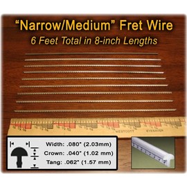 Banjo/Dulcimer Fret Wire - Narrow/Medium Nickel-Silver - Six Feet