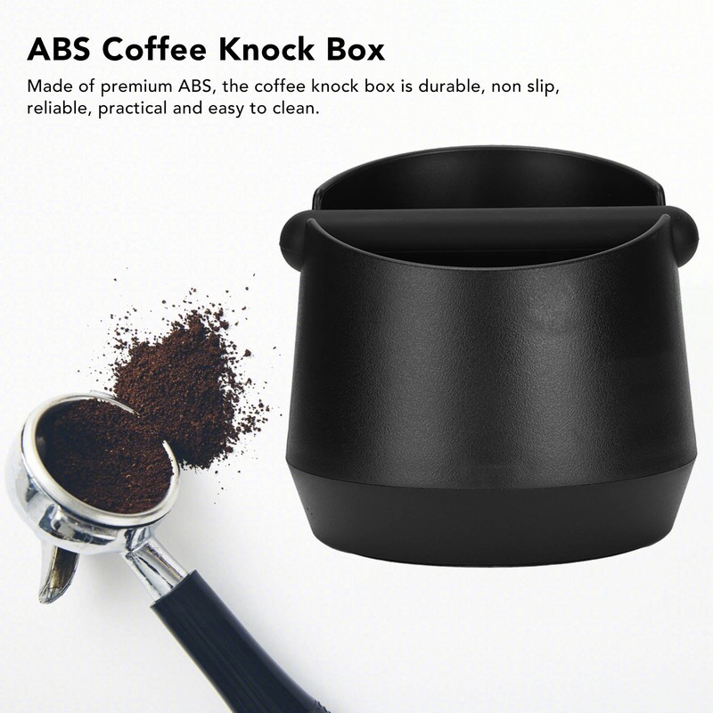 Coffee Knock Box ABS Black Grind Disposal Dump Bin with