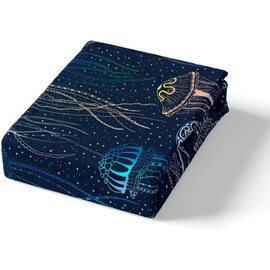 Loussiesd Cute Jellyfish Bed Linen Sea Life Sealife Duvet Cover Set Ocean Creature Themed Bedding Set 135 x 200 cm Sea Underwater World Bed Set with 1 Pillowcase for Teenagers