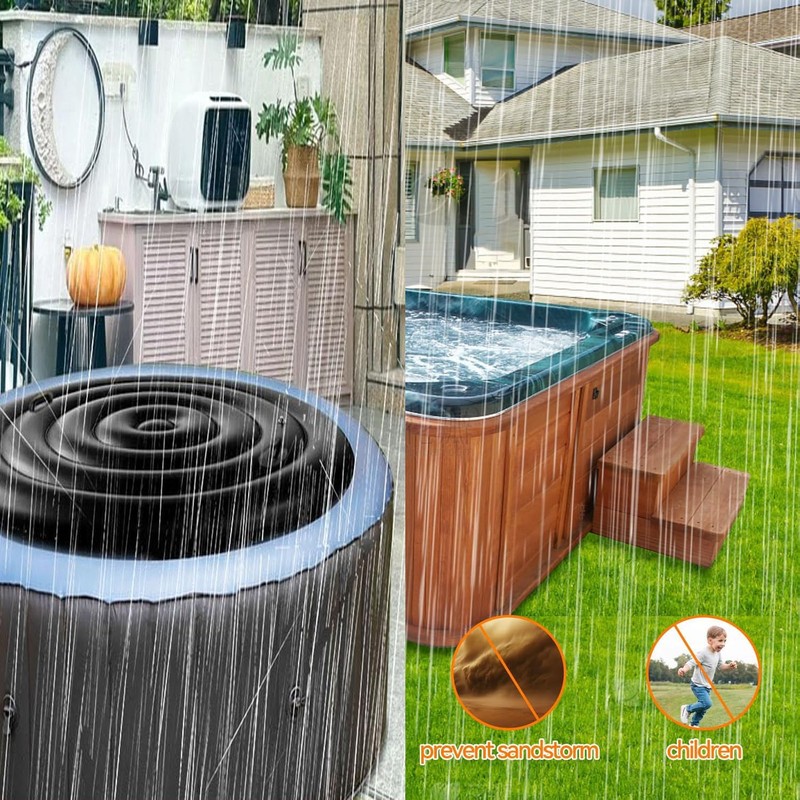 5.24 Ft Round Inflatable Hot Tub Cover Foldable Hot Tub