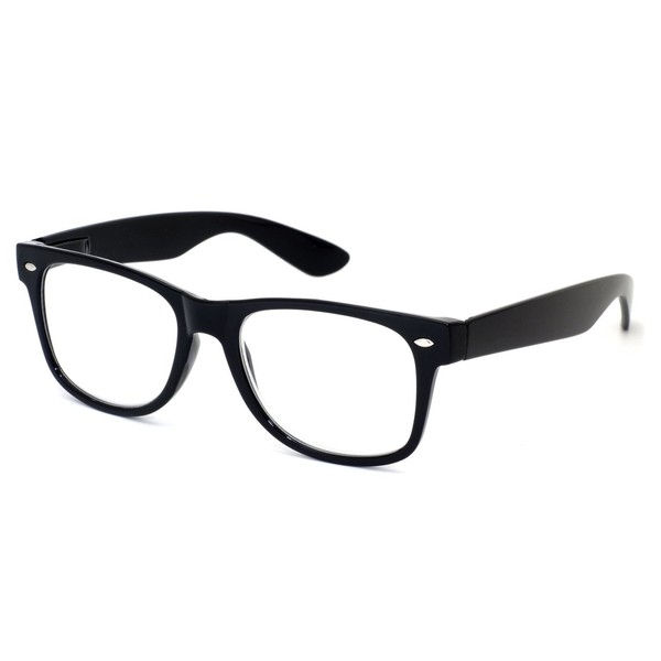 Calabria R7958 Retro Specs Designer Reading Glasses +1.25 Black Mens Womens Trendy Classic Vintage Eyeglasses Spring Hinged