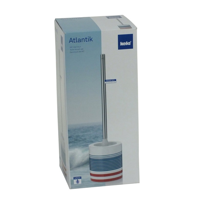 kela Toilet Brush Set Atlantic Collection, Red/White/Blue