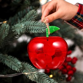 Cabilock 20 Pcs Apples Containers Plastic Filled Bobbing Apples Candy Containers Party Favor Boxes for Christmas Wedding Party Supplies