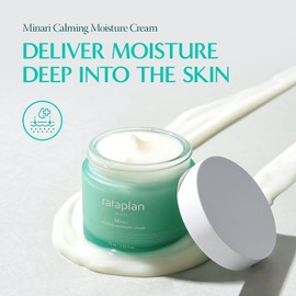RATAPLAN Minari Calming Moisture Cream with Hyaluronic Acid, Centella Asiatica, Heartleaf, Reduce Skin Heat, Daily Face Gel Cream for Dry and Sensitive, Korean Skincare 2.53 fl oz