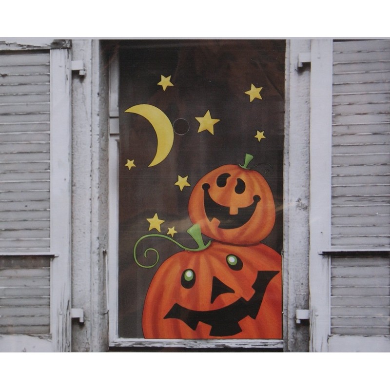 Halloween Pumpkin Jack o' Lantern Window Cover - 30'' x
