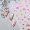 1 Sheet Dried Flower Nail Stickers 5D Embossed Nail Art