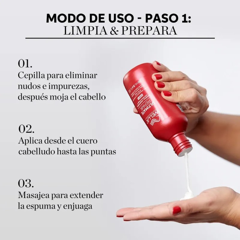 Kit Shampoo Acondicionador Repara Cabello Dañado Wella 450ml