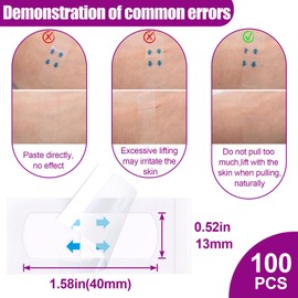 DC,CLISENCE 100pcs Invisible Face Lifting Tapes, Waterproof Instant Face Lift Stickers, Breathable Facial Lift Tapes for Eye, Neck Wrinkles, Makeup Facelift Tape for Sagging Skin, Double Chins