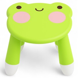 MIJOMA Children's Stool with Animal Motif - Non-Slip Polypropylene Stool 23 x 22 x 23 cm - Lightweight, Stable & Ideal for Children's Room (Frog)