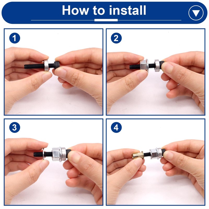 Tnisesm 90Pcs M6 Rivet Nut with Rivet Nut Installation Tool,