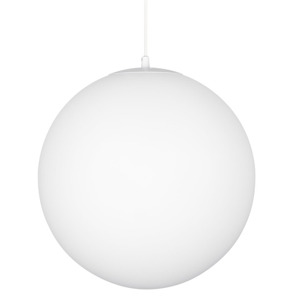 Kira Home Ceres 10" Mid-Century Modern Hanging Orb Pendant Light with Smooth Matte White Frosted Diffuser, White Finish