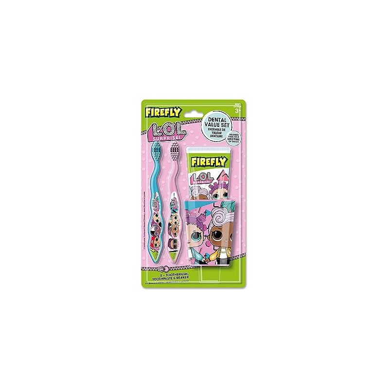 LOL Surprise Dental Set - Toothbrushes, Toothpaste & Beaker for