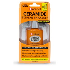 NAIL-AID Ceramide Extreme Thickener + Gel Top Coat, Clear, 2 Count