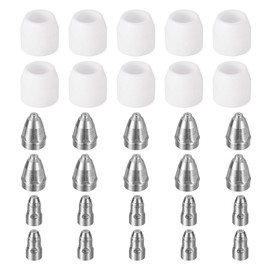 sourcing map 30pcs P80 Plasma Cutter Nozzle Electrodes and Shroud Cup Consumables Kit, 1.5mm Nozzle Tip