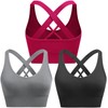 ANGOOL Women Sports Bra, Padded Removable Seamless Activewear Bras, Racerback