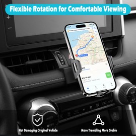 AOUKKL Car Phone Holder Fits for Toyota RAV4 2019-2024 Accessories,Thick Cases Friendly,Cell Phone Mount for 4.7-7 in Phones,360 Degree Rotation,Easy to Install