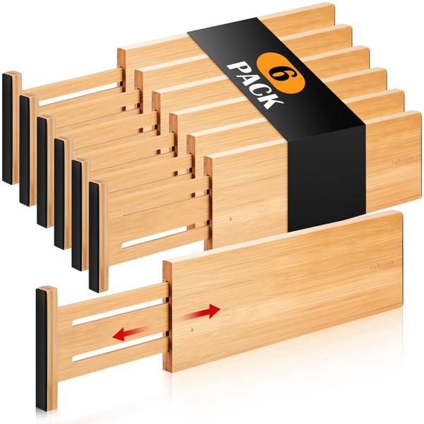 Fabsome Fabsome Dresser Drawer Organizers 6 Pack, 4.65' High Adjustable