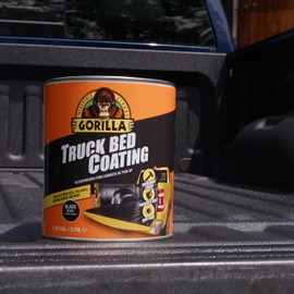 Gorilla Truck Bed Liner Coating Pre-Mixed Ready to Apply, 1 Gallon Black - Durable Textured Protective Coating, Prevent Rust - Roll-On, Brush-On Application