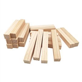 Pack of 20 Unfinished Wood Carving Blocks, 12.5 x 2 x 2 cm Rectangular Wooden Cubes for Crafts, Whittling Wood Blank Blocks for Wood Carving