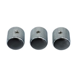OVSAL 3PCS Electric Bass Guitar Knobs Synthetic Cat's - Eye Stone Top Volume Knobs Tone Knobs Electric Guitar Metal Control Knobs Replacement for Strat Tele Telecaster Jazz Les Paul（ Black）
