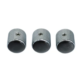 OVSAL 3PCS Electric Bass Guitar Knobs Synthetic Cat's - Eye Stone Top Volume Knobs Tone Knobs Electric Guitar Metal Control Knobs Replacement for Strat Tele Telecaster Jazz Les Paul（ Black）