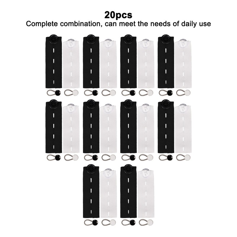 20pcs Extender Button Set with 10 Elastic Waist Extender Button