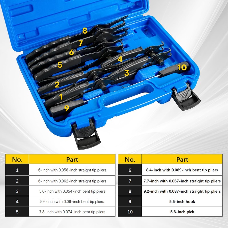 Acymner 11PCS Snap Ring Plier Set | Internal & External
