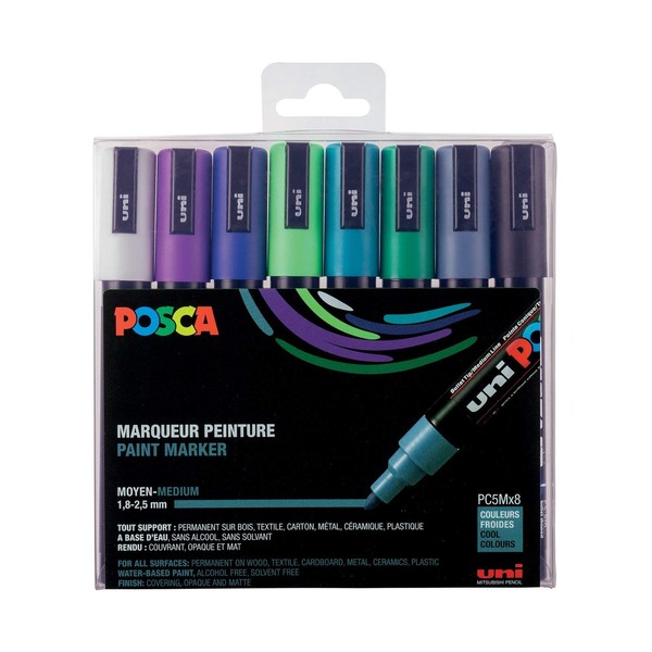 POSCA Mitsubishi Pencil - 8 Marker PC5M - Tapered Tip